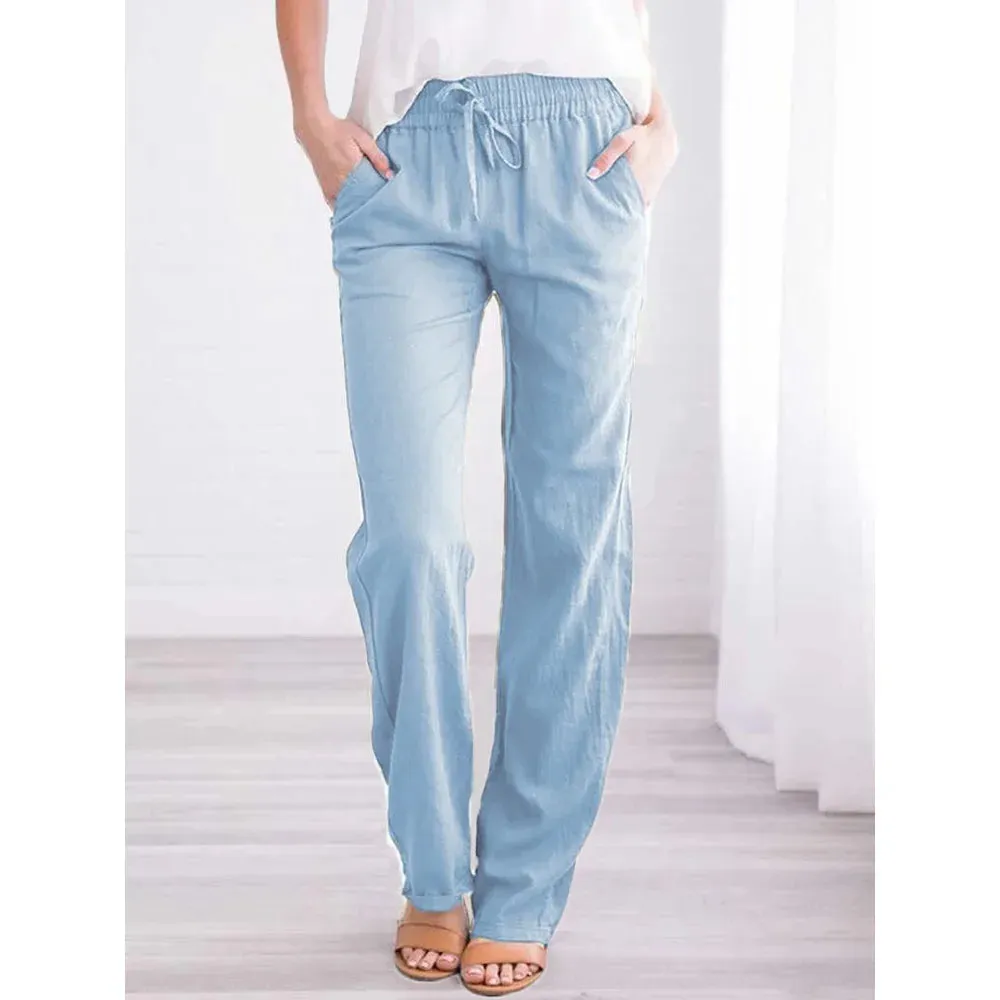 Women's Fashion Designer Women's Cotton Linen Harem Pants