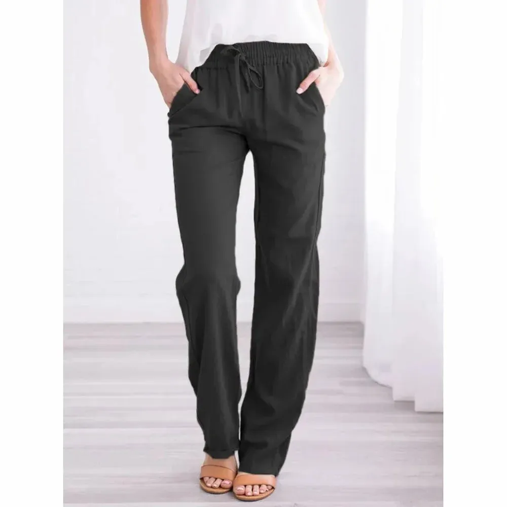 Women's Fashion Designer Women's Cotton Linen Harem Pants