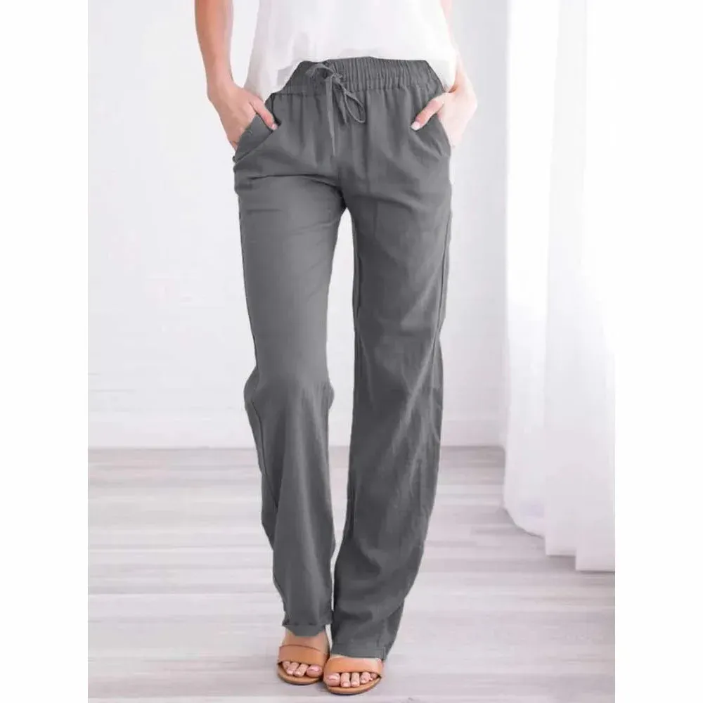 Women's Fashion Designer Women's Cotton Linen Harem Pants