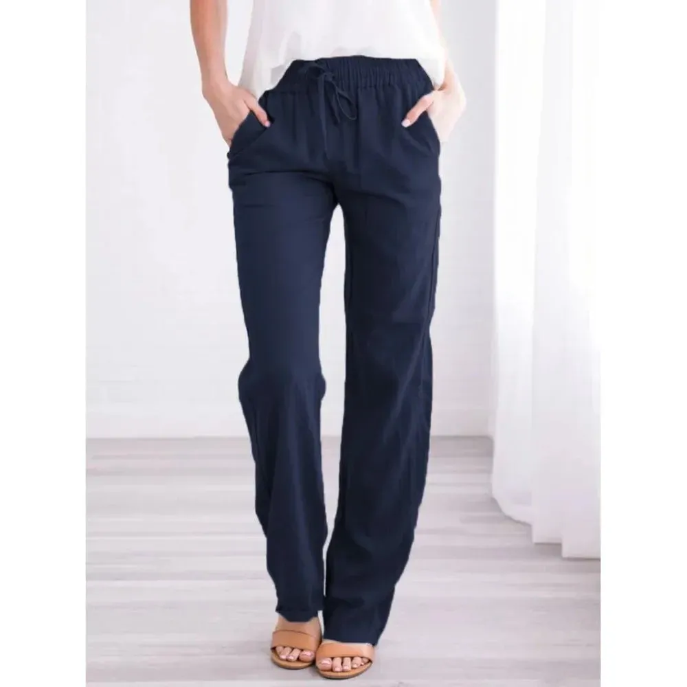 Women's Fashion Designer Women's Cotton Linen Harem Pants