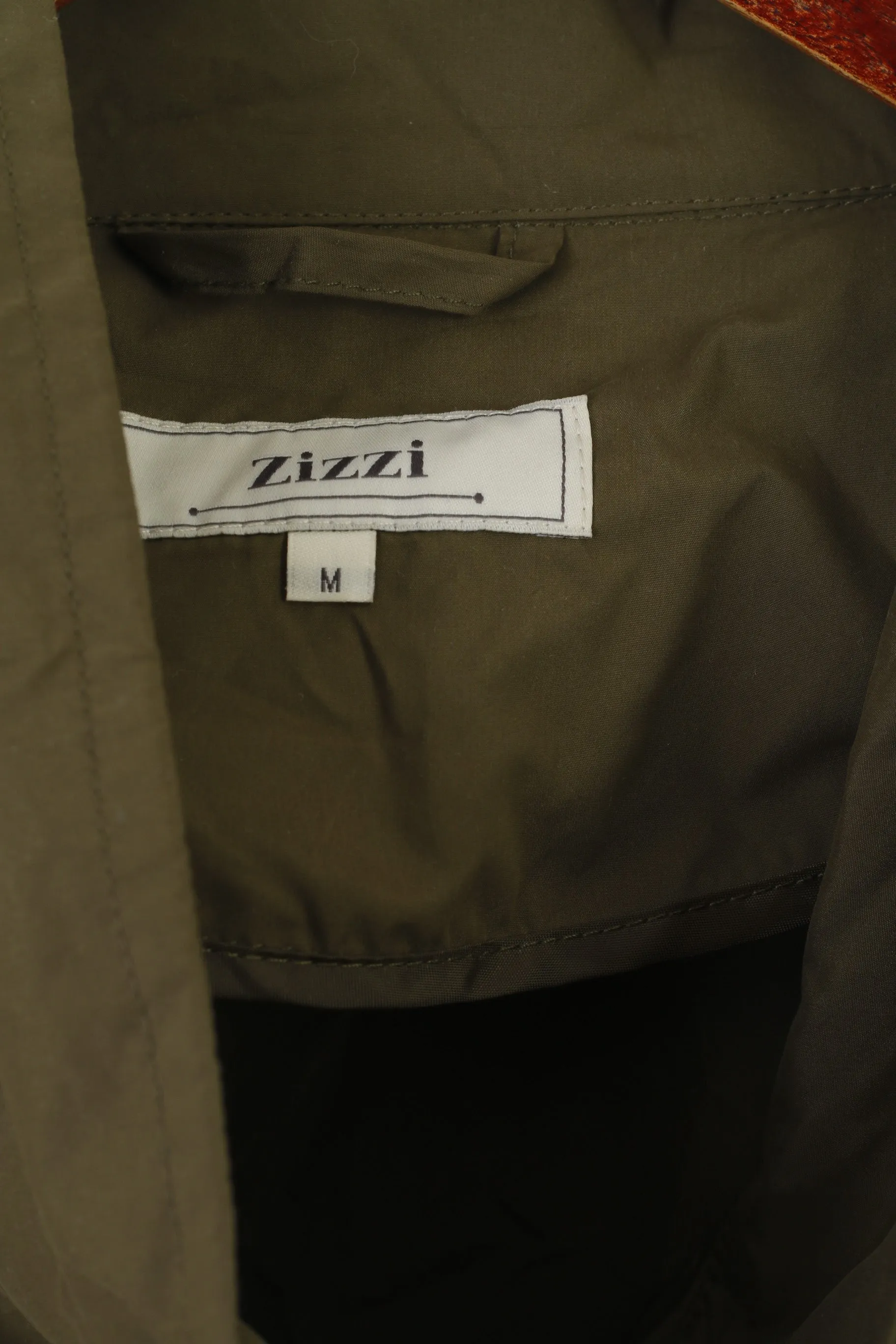 Zizzi Women M Jacket Green Lightweight Full Zipper Parka Casual Outwear Top