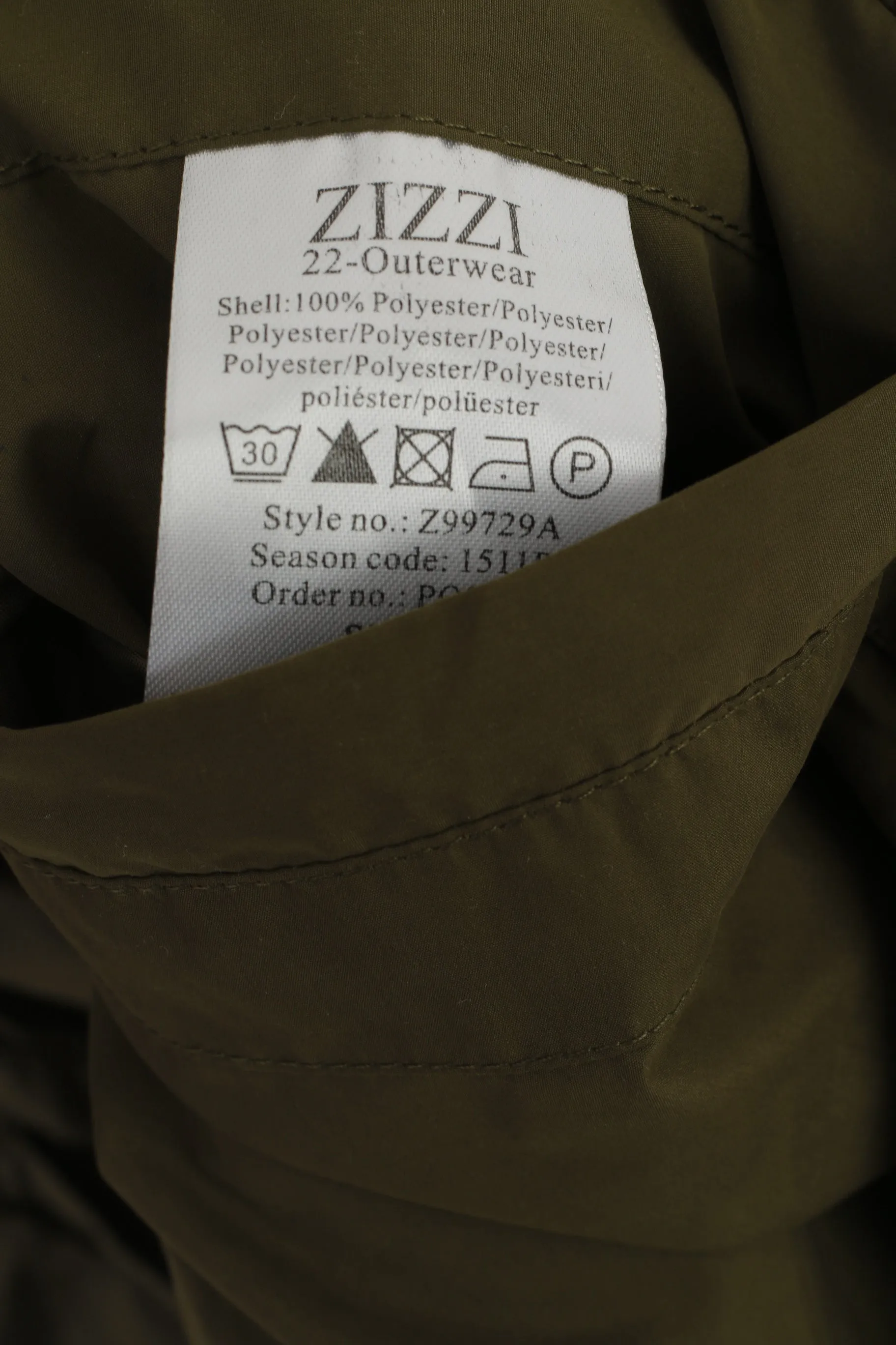 Zizzi Women M Jacket Green Lightweight Full Zipper Parka Casual Outwear Top